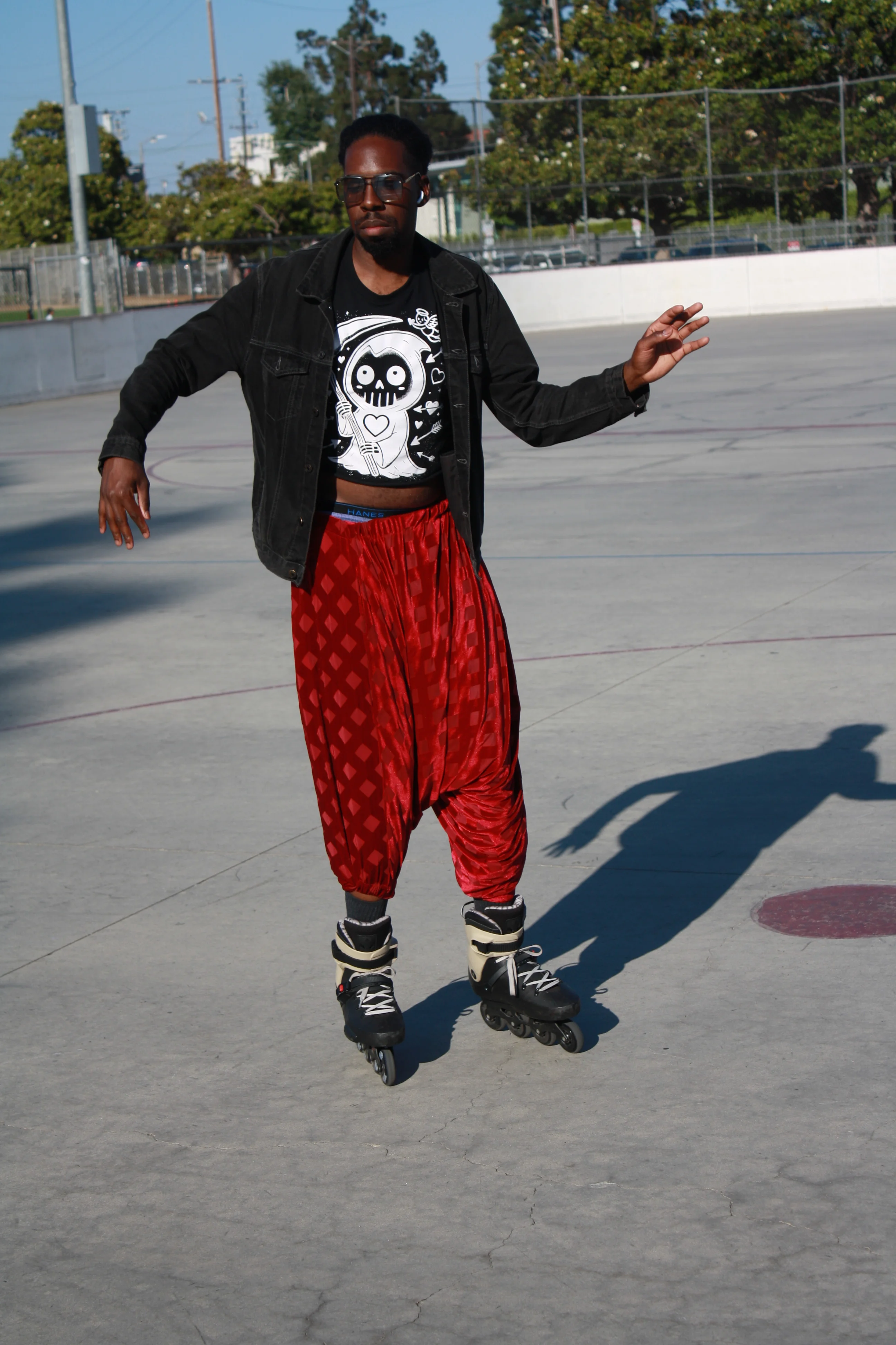 Coco Lavelle skating at an outdoor rink